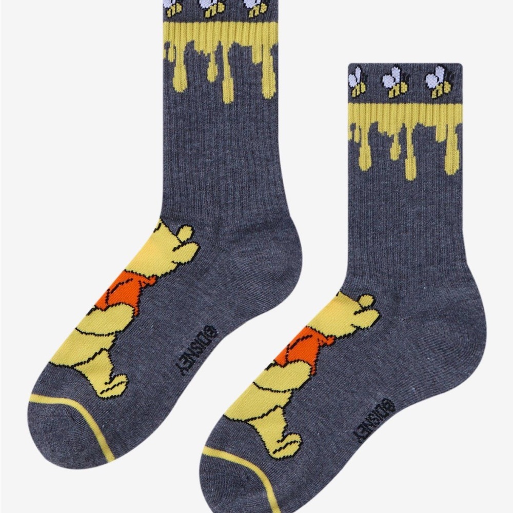Disney Winnie The Pooh Honey Drip Crew Socks Hot Topic - Picture 2 of 3